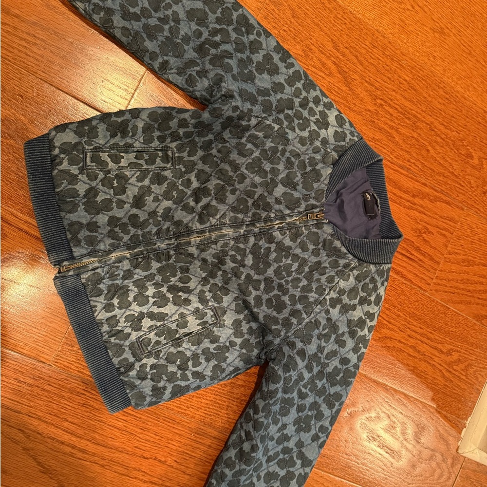 GAP Kids Blue and Black Patterned Jean Jacket